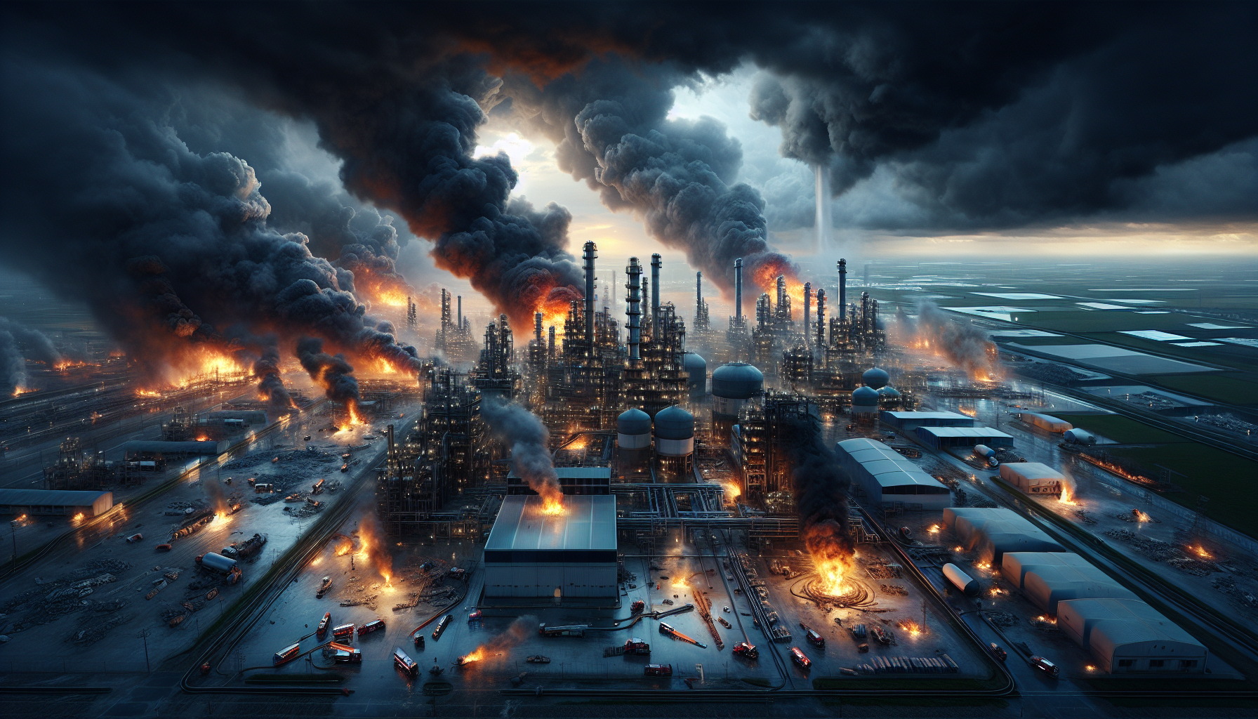 The Flixborough disaster realistic image covering the incident